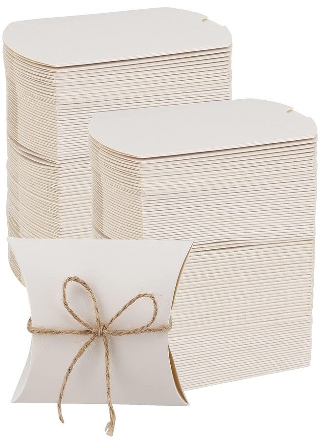 MANCHAP 200 PCS 3.5 x 2.5 Inch White Kraft Paper Pillow Boxes, Small White Candy Boxes, Thank You Treat Boxes for Party Favors, Proposal, Wedding - Image 1